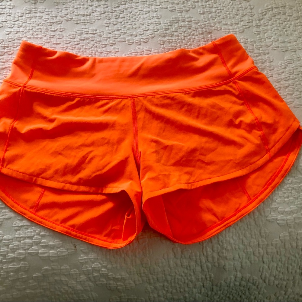 LULULEMON Speed Up Shorts 2.5" Orange Size 4 EUC - Picture 3 of 5